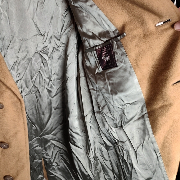 Vintage Kashlan Harry Shaffner and Marx Cashmere Wool Driving Coat saddle tan - Picture 5 of 13